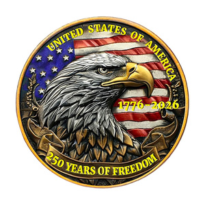 Pièce commémorative « 250 ans de liberté » – Artisanat métallique – Vie, Liberté et <span class=keywords><strong>la</strong></span> poursuite du <span class=keywords><strong>bonheur</strong></span> – Objet de collection souvenir - Product Image 2