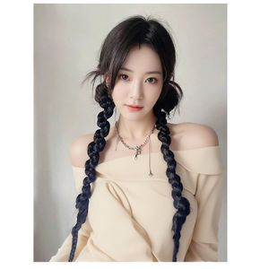 Extensiones de Cabello Trenzado de 70cm, Color Negro Natural, Tejidas a Mano, para Peinados con Trenzas - Product Image 4