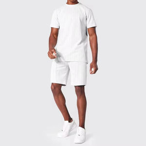 Collection d'été : Ensemble décontracté homme short et t-shirt à manches courtes respirant imprimé uni, grandes tailles, vente en gros - Product Image 1