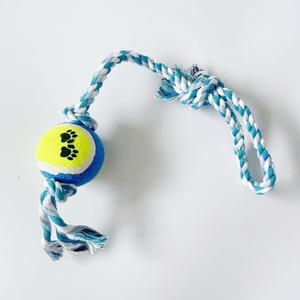 Großhandel Interaktive Hundekau-Spielzeuge Langlebige Hantel-Baumwollseil-Tennisball-Pfoten-Bälle im Cartoon-Stil Plüsch-Gummi zur Zahnreinigung - Product Image 5
