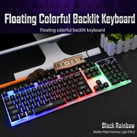 LDKai 832 Mini LED Backlit Membrane Keyboard Mouse Combos 104 Tombol untuk iPad Android Tablet Notebook Desktop PC Gaming