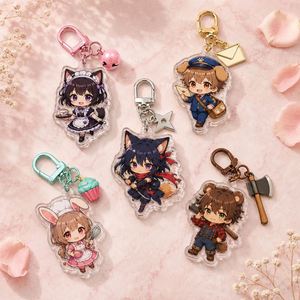 Custom Clear Acrylic Keychain Logo Cartoon Glitter Epoxy Keychain Charm <b>Pin</b> Stand Plastic Key Chain Anime Acrylic Keyring Custom - Product Image 1