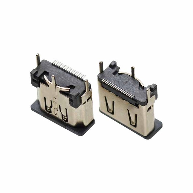 USB 2.0 HD-MI Connector DIP Vertical Jack 180 Degree Socket SMT PCB Mount Charging Port Female Connector