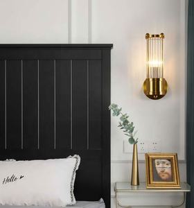 Lampu Dinding E14 Besi Kristal Kaca Lampshade Emas untuk Kamar Tidur Tersedia - Product Image 2