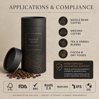 Tubo de Papel Espiralado Biodegradable de Grado Alimenticio OEM, Envase Cilíndrico Personalizado para Café, Té y Polvo, Certificado FSC