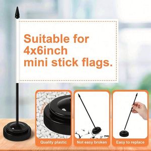 ธงตั้งโต๊ะลายตารางหมากรุกสีสันสดใส ทนทานต่อการซีดจาง พร้อมฐานตั้งและเสา สำหรับสำนักงานหรือพื้นที่ทำงานของผู้ที่ชื่นชอบการแข่งรถ - Product Image 3