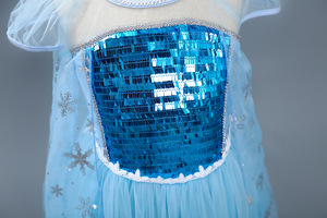 E12 di alta qualità bambine Costume luccicante paillettes decorare colore blu ragazze festa moda ballo abito - Product Image 2