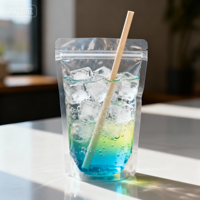 Pochettes souples personnalisées de 350 ml en BOPP mat, avec fermeture éclair refermable, pour bière et boissons