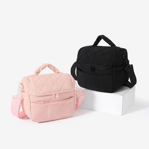 <b>Makeup</b> <b>Bag</b> Large Capacity Travel Toiletry <b>Bag</b> <b>With</b> Zipper <b>Compartment</b> For Women Black Beige - Product Image 2