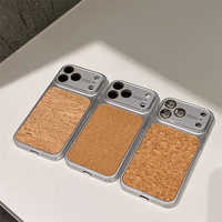 Casing HP iPhone 17 16 15 14 Pro Max dari Kayu Asli dengan Kaca Kamera Konversi, Bingkai Lensa Matte Warna-warni, Penutup Belakang Berbahan Kayu