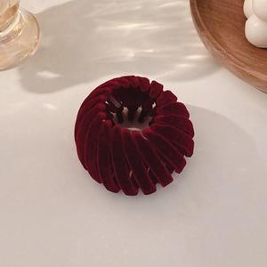 Velvet Expandable <strong>Hair</strong> Bun Claw <strong>Clip</strong> for Women Girls Stretchable <strong>Bird</strong> <strong>Nest</strong> Shape Fixed Claws for Updo High Ponytail <strong>Hair</strong> Loops - Product Image 6