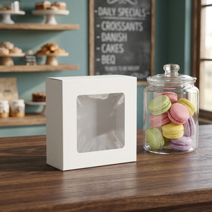 Caja de Pastel Desechable de Papel Kraft con Ventana, Empaque de Regalo con Logotipo Personalizado para Pastelería, Cartón para Postres - Product Image 2