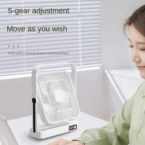 พัดลมติดผนังแบบตั้งโต๊ะรุ่นใหม่, แบตเตอรี่แบบชาร์จซ้ำได้ USB ความจุสูง 3600mAh ใช้งานได้ยาวนานเป็นพิเศษ เหมาะสำหรับใช้ภายใน/ภายนอกอาคาร - Product Image 3