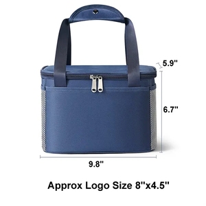Sac à lunch isotherme en polyester bleu épais et tendance, réutilisable, élégant, toutes saisons, pour femmes et hommes, voyages, pique-niques - Product Image 4