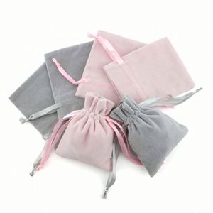 Sacs cadeaux en flanelle douce personnalisés avec logo, pochettes à bijoux en velours avec cordon de serrage, sacs d'emballage pour bijoux - Product Image 4