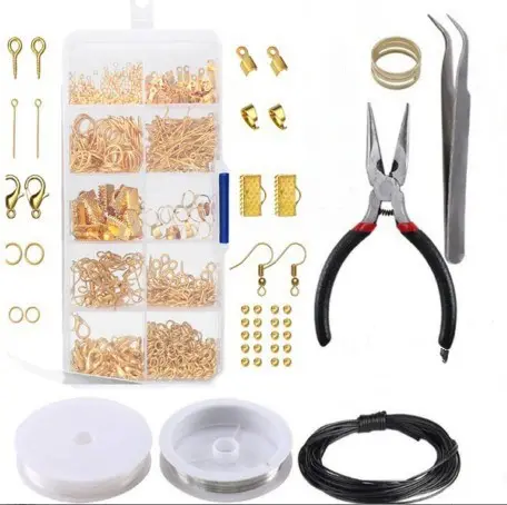 Tenues de bricolage pinces, fournitures en métal de perles et en métal, outil de réparation fait à la main avec accessoires fils Kit de fabrication de bijoux 20mm 10 grilles