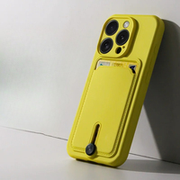 Étui de téléphone portable avec emplacement pour carte pour iPhone 16 15 14 13 12 11 Pro Max Mini Plus, en silicone souple TPU, avec pochette pour cartes de crédit