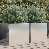 Jardinière cylindrique personnalisée en acier inoxydable brossé, robuste, grande taille, pour intérieur/extérieur
