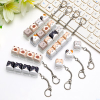 Custom Logo Cute Cat Dog Creative LED Keyboard Keycaps Fidget Clicker Keychain Stress Relief MINI Keyboard Switch Button Tester