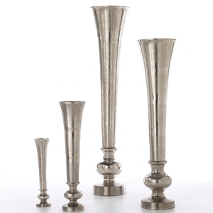 Florero grande de Metal niquelado para centros de mesa de boda, jarrón de mesa moderno para restaurante/entrada de Hotel, respetuoso con el medio ambiente - Product Image 1