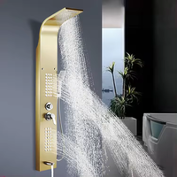 Système de douche spa multifonctionnel mural en acier inoxydable 304 noir avec panneau de douche à effet pluie, ensemble complet pour salle de bain