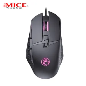 IMICE T91 NOUVEAU produit Souris USB noire 8 touches Souris de jeu ergonomique rétroéclairée par LED