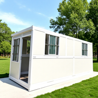 Maison conteneur en bois portable et pliable, conception polyvalente, plans préfabriqués 2 chambres pour bureau à domicile, extérieur de centre commercial ou espace repas