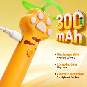 Lanceur de disques interactif rechargeable avec LOGO personnalisé pour chat, 6 disques volants, jouets d'enrichissement pour la chasse, pour chat, chien et animal de compagnie d'intérieur - Product Image 2