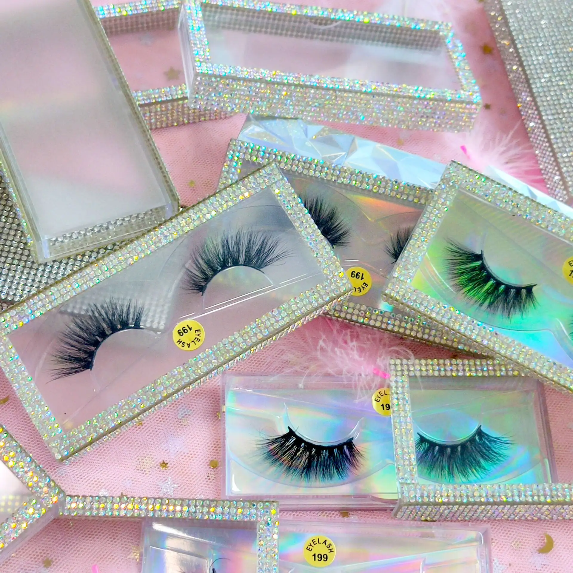 Whole Sale Eyelash Make up strip lashes package box private label new design mink lashes packaging for lashes