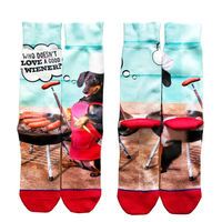Chaussettes décontractées personnalisées respirantes, antibactériennes, en coton et élasthanne, imprimées numériquement par sublimation, à motif amusant, pour le printemps