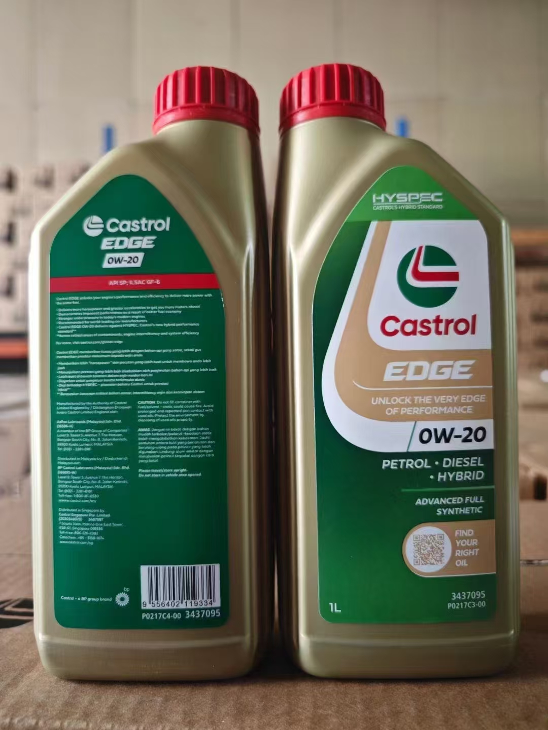 Malaysia Import Castrol Edge 0W-20 SP 1L | Titanium Fluid | Euro VI/V Compatible | New Pack 24 Bottles/Case Auto Parts Image 2