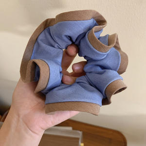 Chouchou plissé rétro coréen élégant multicolore pour femme, élastique doux - Product Image 5