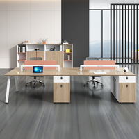 Meubles de poste de travail de bureau modernes personnalisés YGZ03 livraison rapide cabine 8 personnes avec table de bureau extensible