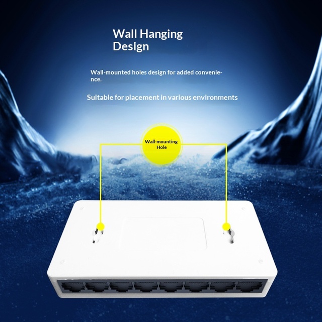 POE Switch with 8-Port 100Mbps Reverse PoE Powered 8RJ45 Home IP Camera Switch with Ethernet Cable Splitter