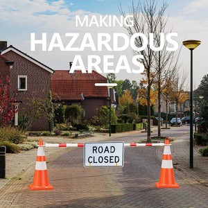 Barrière de signalisation extensible – Barrière de sécurité réfléchissante de 1,2 m à 2,1 m pour zones de construction et contrôle des foules - Product Image 4