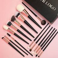 Ensemble professionnel de 12 pinceaux de maquillage pour les yeux, fibres de haute qualité, sans cruauté envers les animaux, virole en aluminium, manche en bois