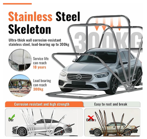 Refugio de tienda de campaña plegable, portátil, retráctil, para exteriores, con techo arqueado, cochera plegable sencilla para - Product Image 2