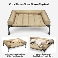 SUREWALHOME Lit de sommeil surélevé pour animaux de compagnie avec coussin Lits pour chiens respirants Intérieur Extérieur Facile à assembler Lit surélevé pour animaux de compagnie