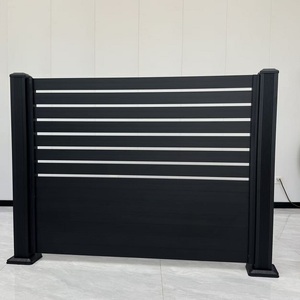 בניין בטיחות פרטיות גן קיר אופקי גדר אלומיניום עמודת לוח מרוכב גדר פלדה שחורה להתאמה אישית - Product Image 5