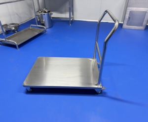 <strong>Stainless</strong> <strong>Steel</strong> 304 Trolley For Lab Flatbed Warehouse Transport <strong>Cart</strong> Seamless Full Welded Inside And Outside - Product Image 2