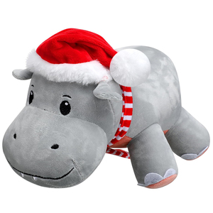 Peluche Ippopotamo di Alta Qualità da 10 Pollici con Perline Pesanti nei Piedi, Morbido Cuscino Imbottito a Forma di Ippopotamo per Regali di Natale - Product Image 1