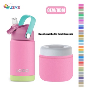 JZYZ Stainless Steel Insulated Cute Ripple Shaped Double Wall Water Bottles School With Lunch Box