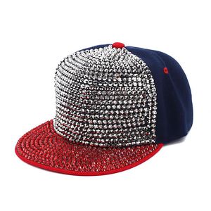 Two Tone Bling Diamond <b>Snapback</b> Hat Rhinestone Flat Brim Baseball <b>Cap</b> Hip Hop Crystal Studded Party Festival Custom Logo - Product Image 3