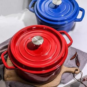 Série de 6 casseroles <span class=keywords><strong>en</strong></span> <span class=keywords><strong>fonte</strong></span> émaillée colorées, 20/22/24/26/28/40 cm, pour restaurant et cuisine, idéales pour soupes et ragoûts, conception à chauffage uniforme - Product Image 2