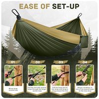 Hamac de camping pliable en nylon 210D avec logo personnalisé pour la randonnée et les activités de plein air