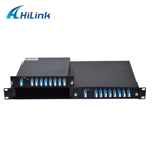 1U Rack Mount 2-Slot Half-Sized LGX Cassette Dual Fiber <strong>LC</strong>/UPC OADM 8 Channel Demux 8CH DWDM Mux - Product Image 2