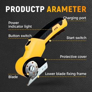 Cutter rotatif portable pour la maison et le bureau, pour carton, plastique, cuir, tissu (jaune, lame simple) - Product Image 6