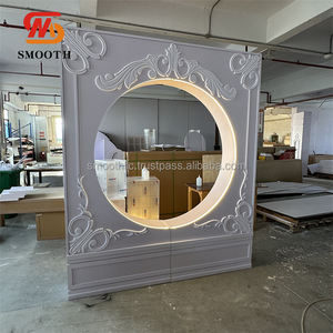 Panel de Fondo de PVC con Luz LED para Bodas, Estilo Europeo de Lujo, Redondo, con Grabado Acrílico en el Centro - Product Image 3