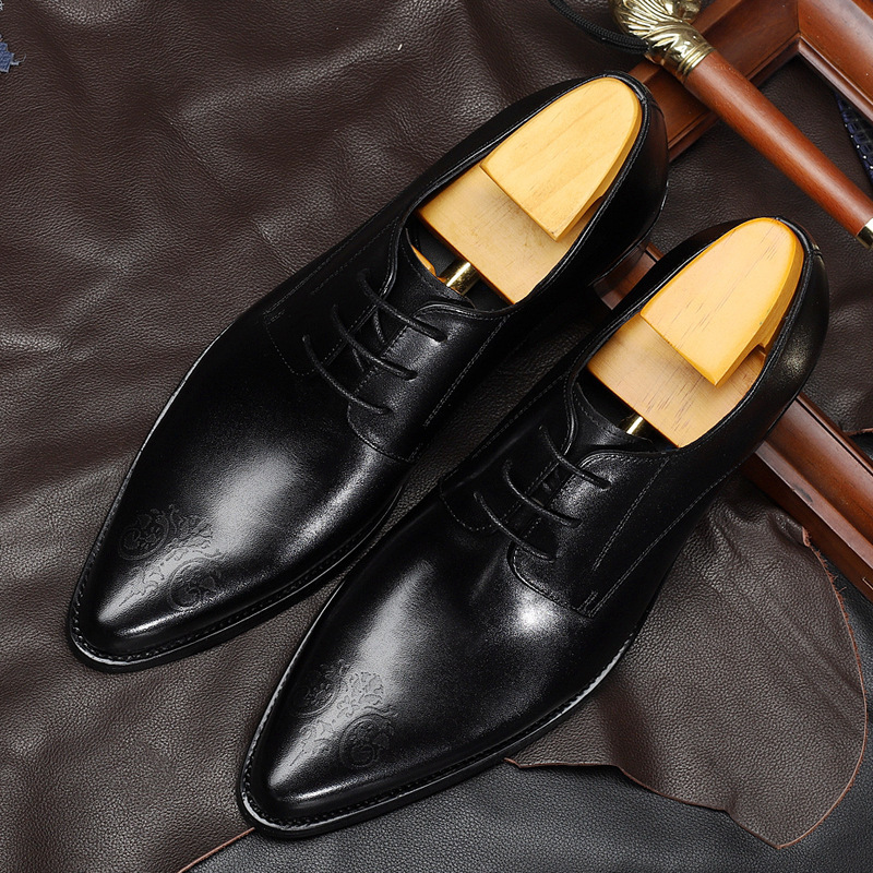 Scarpe Oxford Uomo In Pelle Eleganti - Stringate Punte Strette - Matrimonio E Business