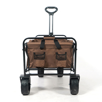 Hitree pas cher camping extérieur hayon pliable pliant Wagon chariot de golf chariot en métal large roue de sable wagon poussette